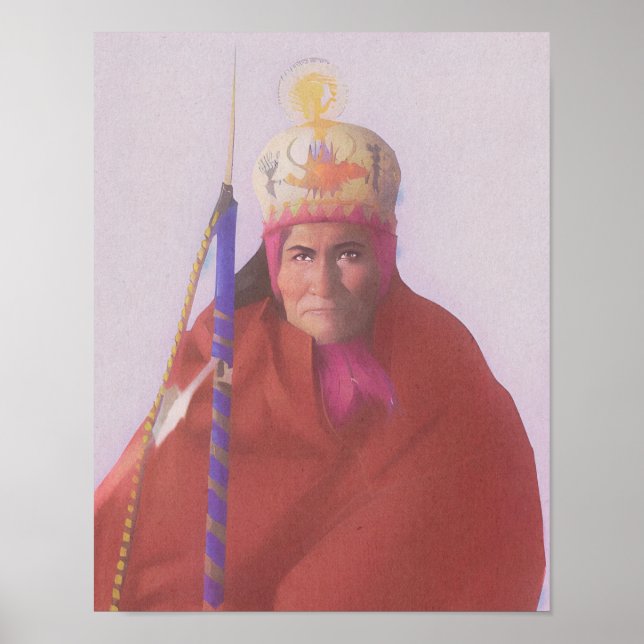 Den som Yawit Native American Art Print Poster (Framsidan)