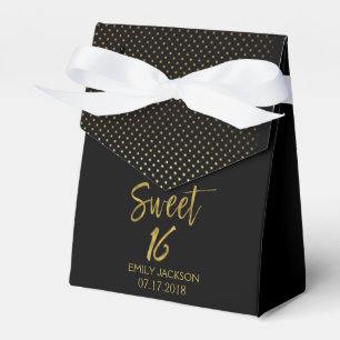 Den söta 16 födelsedag svarten & guld omkullkast presentaskar