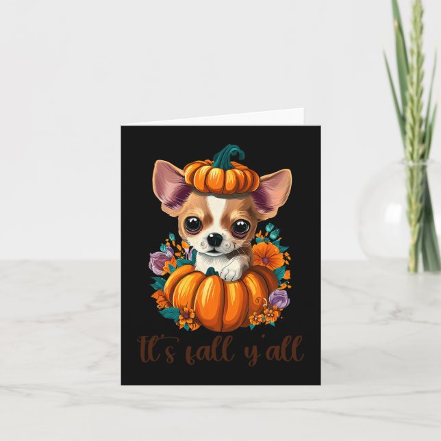 Den söta blommigten Pumpkin Chihuahua Hallo Kort (Framsida)