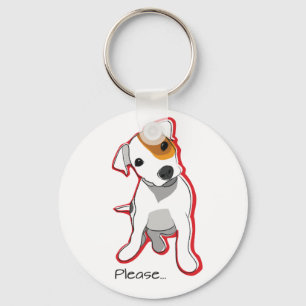 Den söta jackRussell valpen "behar" Keychain Nyckelring