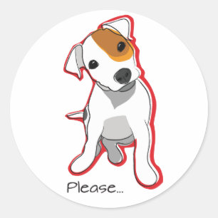Den söta jackRussell valpen "behar" klistermärke