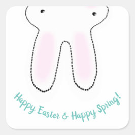 Den söta Påskharn Glad påsk Lycklig Vår lustig Fyrkantigt Klistermärke