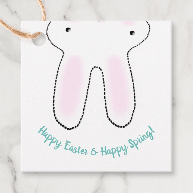 Den söta Påskharn Glad påsk Lycklig Vår lustig Gåvor Etiketter (Framsida)