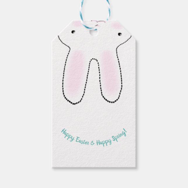 Den söta Påskharn Glad påsk Lycklig Vår lustig Presentetikett (Framsidan)