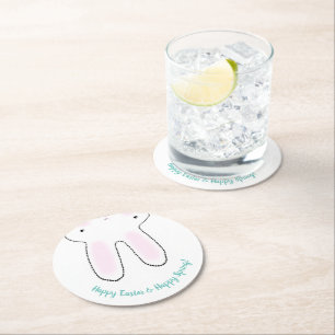 Den söta Påskharn Glad påsk Lycklig Vår lustig Underlägg Papper Rund