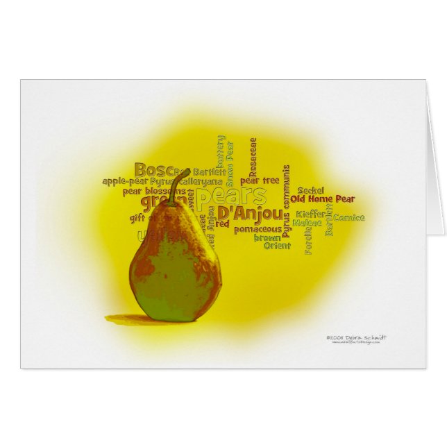 Den söta pearen hälsningskort (Framsidan Horizontal)