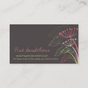 Den söta rosa maskrosen blommar modern elegant visitkort