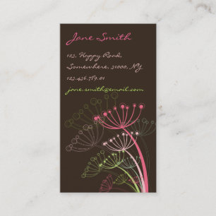 Den söta rosa maskrosen blommar modern elegant visitkort