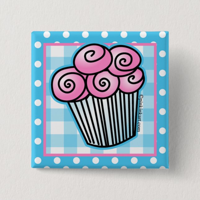 Den söta rosa muffinen knäppas knapp (Framsida)