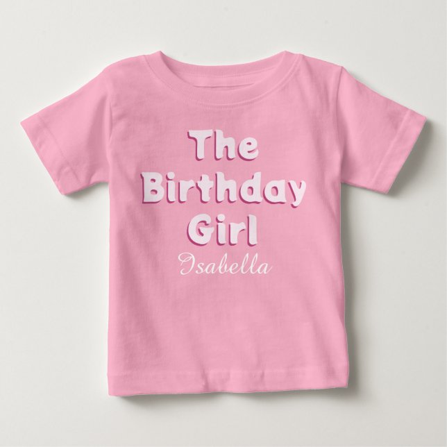 Den söta rosan hos Birthday Girl T Shirt (Framsida)