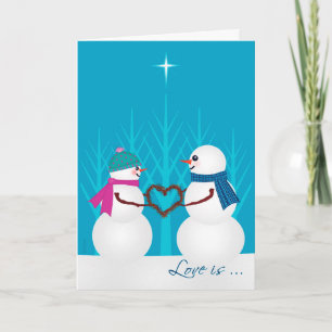 Den söta snögubben kopplar ihop första jul helgkort