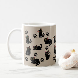 Den söta svarta kattmuggen - perfekt present till  kaffemugg