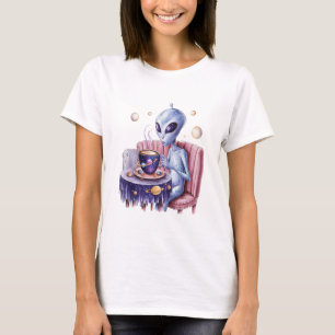 Den söta utomjordingen för kaffe älskare t shirt