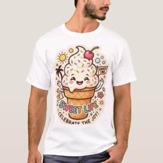 Den sötaste liv glass-sticker t-shirt
