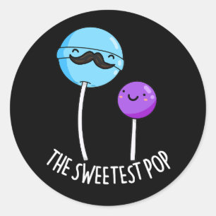 Den sötaste pop-funny Lollipop Pun-Mörken BG Runt Klistermärke