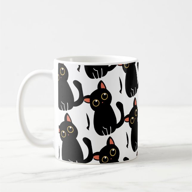 Den sötaste svarta kattmuggen som present till kat kaffemugg (Vänster)