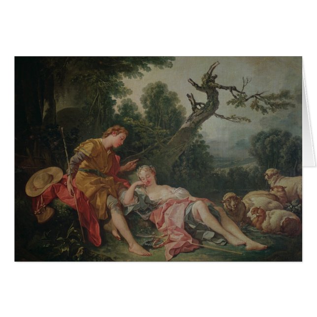 Den sova shepherdessen hälsningskort (Framsidan Horizontal)