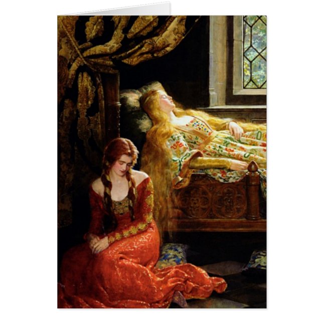 Den sova skönheten hälsningskort (Framsidan)