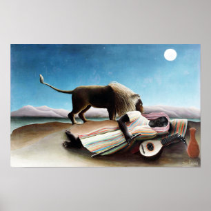 Den sovande zigenaren Henri Rousseau (1897) Poster