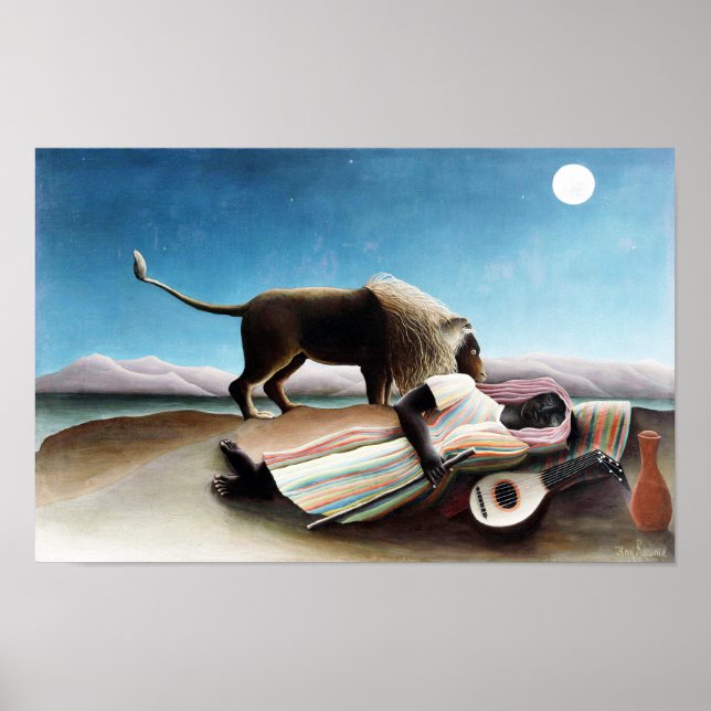 Den sovande zigenaren Henri Rousseau (1897) Poster (Framsidan)