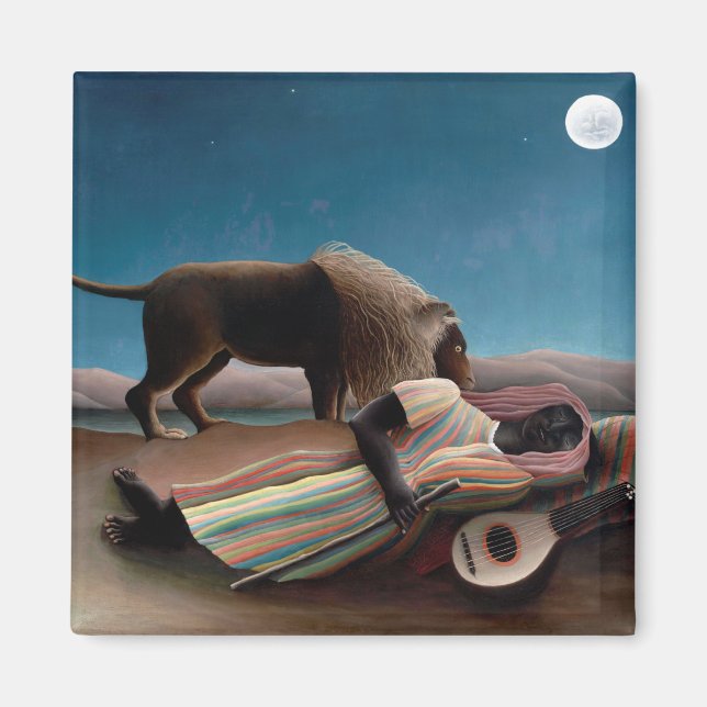 Den sovande zigenaren Henri Rousseau Magnet (Framsidan)