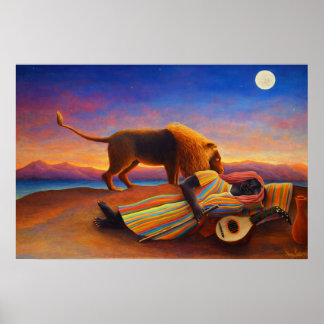 Den sovande zigenerskan av Henri Rousseau Poster