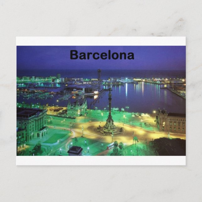 Den Spanien Barcelona natten beskådar (St.K) Vykort (Framsida)