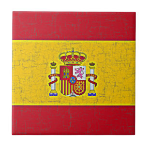 Den SPANIEN FLAGGA belägger med tegel Kakelplatta