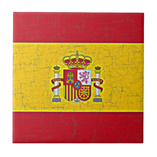 Den SPANIEN FLAGGA belägger med tegel Kakelplatta