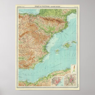 Den Spanien & Portugal östran delar upp Poster