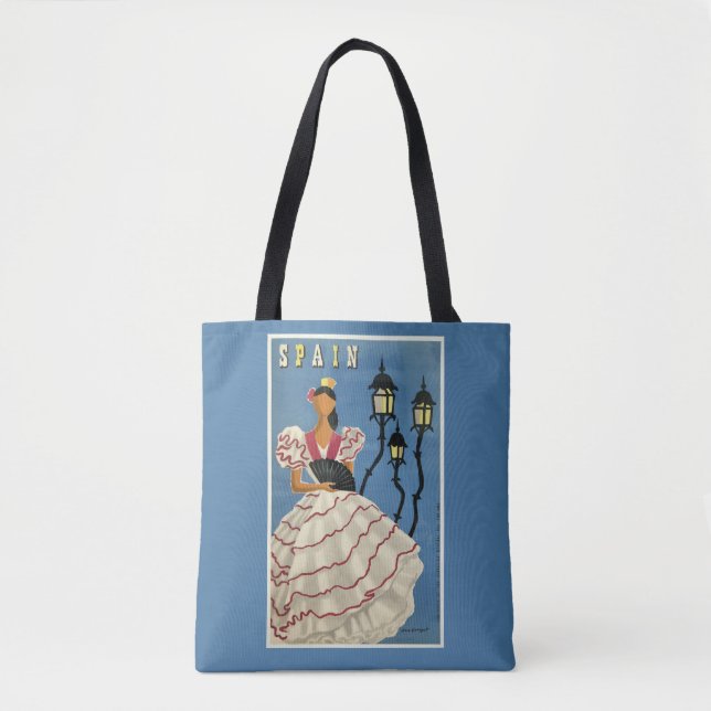 Den SPANIEN vintage resor hänger lös Tygkasse (Framsida)