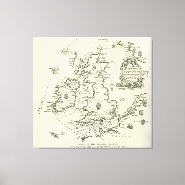 Den spanska armadans kursplan canvastryck (Framsida)