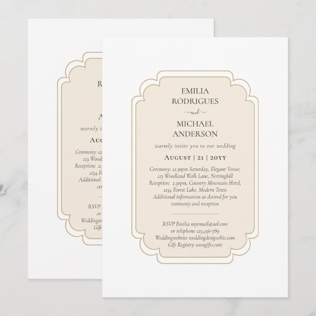 Den spanska Boda-budgeten Bröllop Inbjudningar (Fram/baksida)