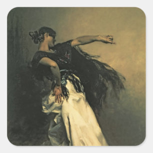 Den spanska dansare, studie för "El Jaleo", 1882 Fyrkantigt Klistermärke