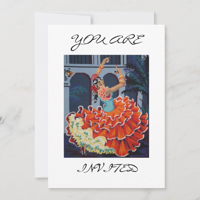 Den spanska flamencodansare är du den inbjudna inbjudningar (Framsida)