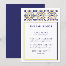 Den spanska flottans Gult Tile Namnteckning Cockta Inbjudningar