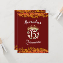Den spanska inbjudan till Luxury Burgundy Quinceañ