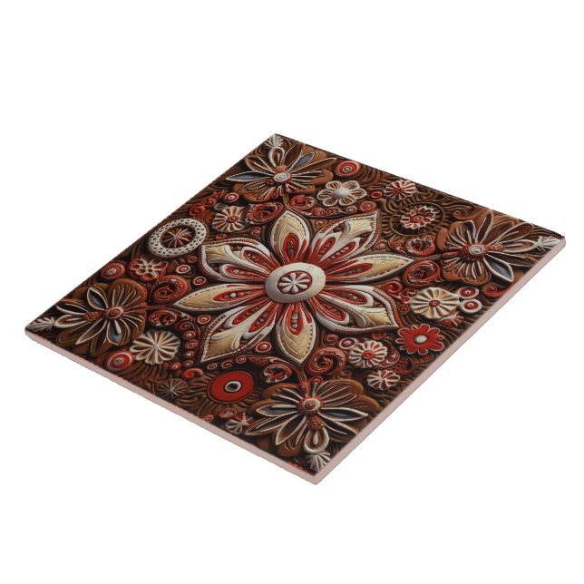 Den spanska jultomten Red Star Terracotta Art Kakelplatta (Sidan)