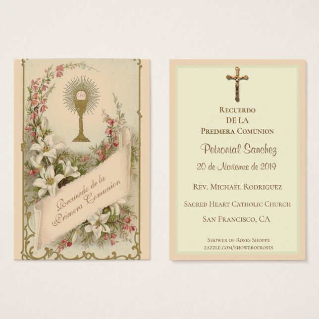 Den spanska kommunala Religiösan First Heliga kato Visitkort (Framsida & baksida)