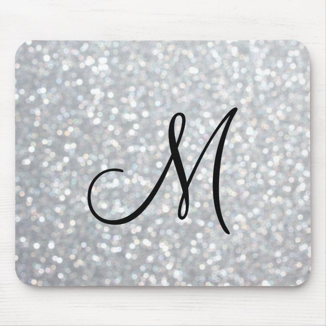 Den Sparkly silverMonogrammusen vadderar Musmatta (Framsidan)