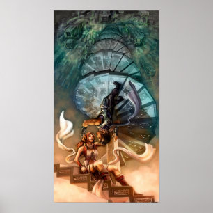 Den spiral trappuppgången poster