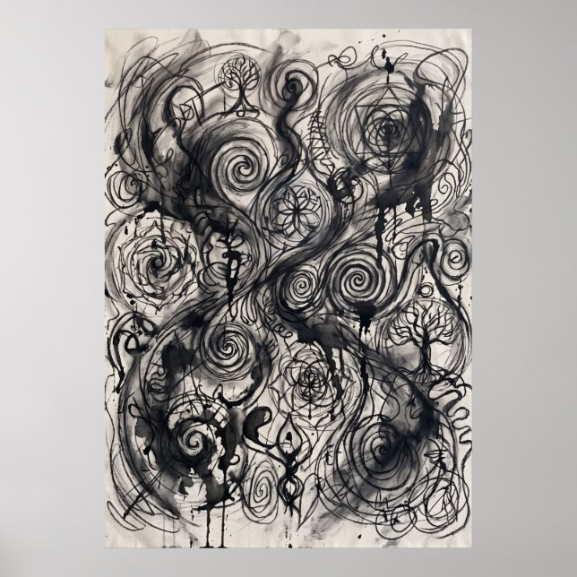 Den spiralformade rådet av urgamla rösters väggkon poster (Framsidan)