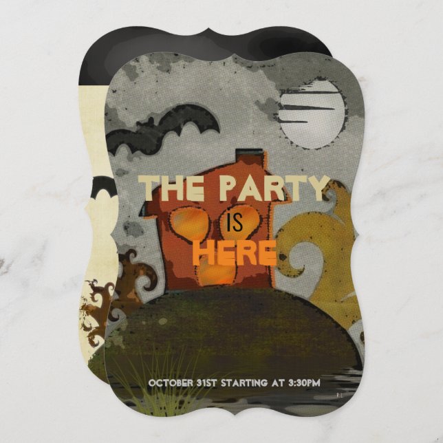 Den spöklik folkkonsten inbjudningar (Fram/baksida)