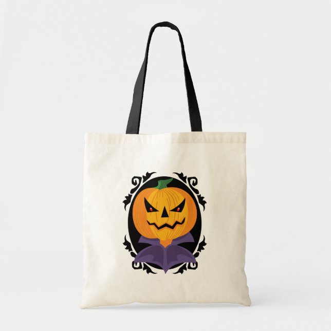 Den spöklika Halloween jack o lanternbus eller Tygkasse (Framsidan)