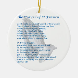 Den St Francis bönen Julgransprydnad Keramik
