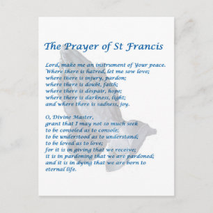 Den St Francis bönen Vykort