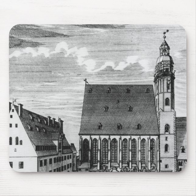 Den St Thomas kyrkan och skolar i Leipzig, 1723 Musmatta (Framsidan)