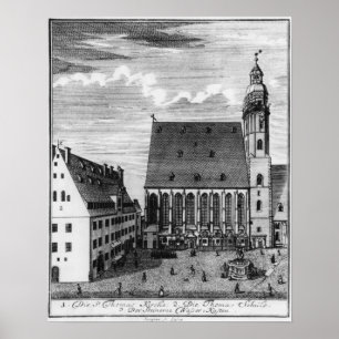 Den St Thomas kyrkan och skolar i Leipzig, 1723 Poster