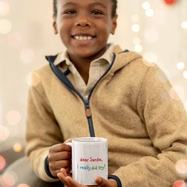 Den stackars Santa I-Verkligen provade Kids Hett C Kaffemugg (Funny Dear Santa I Really Did Try Kids Hot Cocoa Coffee Mug)