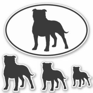 Den Staffordshire tjurterrieren Silhouettes Klistermärken